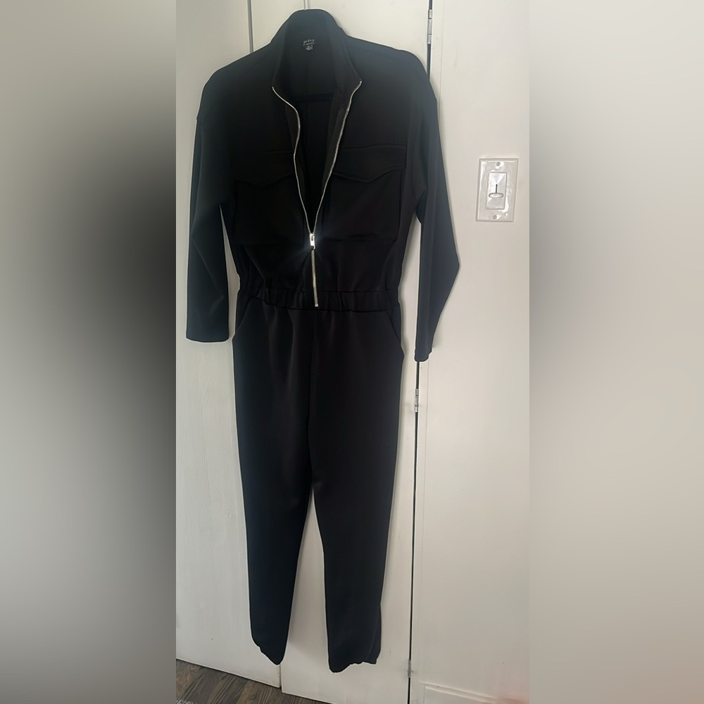 Black Zip-Up Jumpsuit